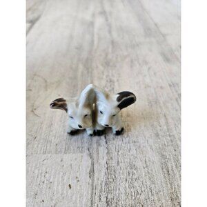 Vintage Japan French bulldog puppy ceramic statue mini figurine set